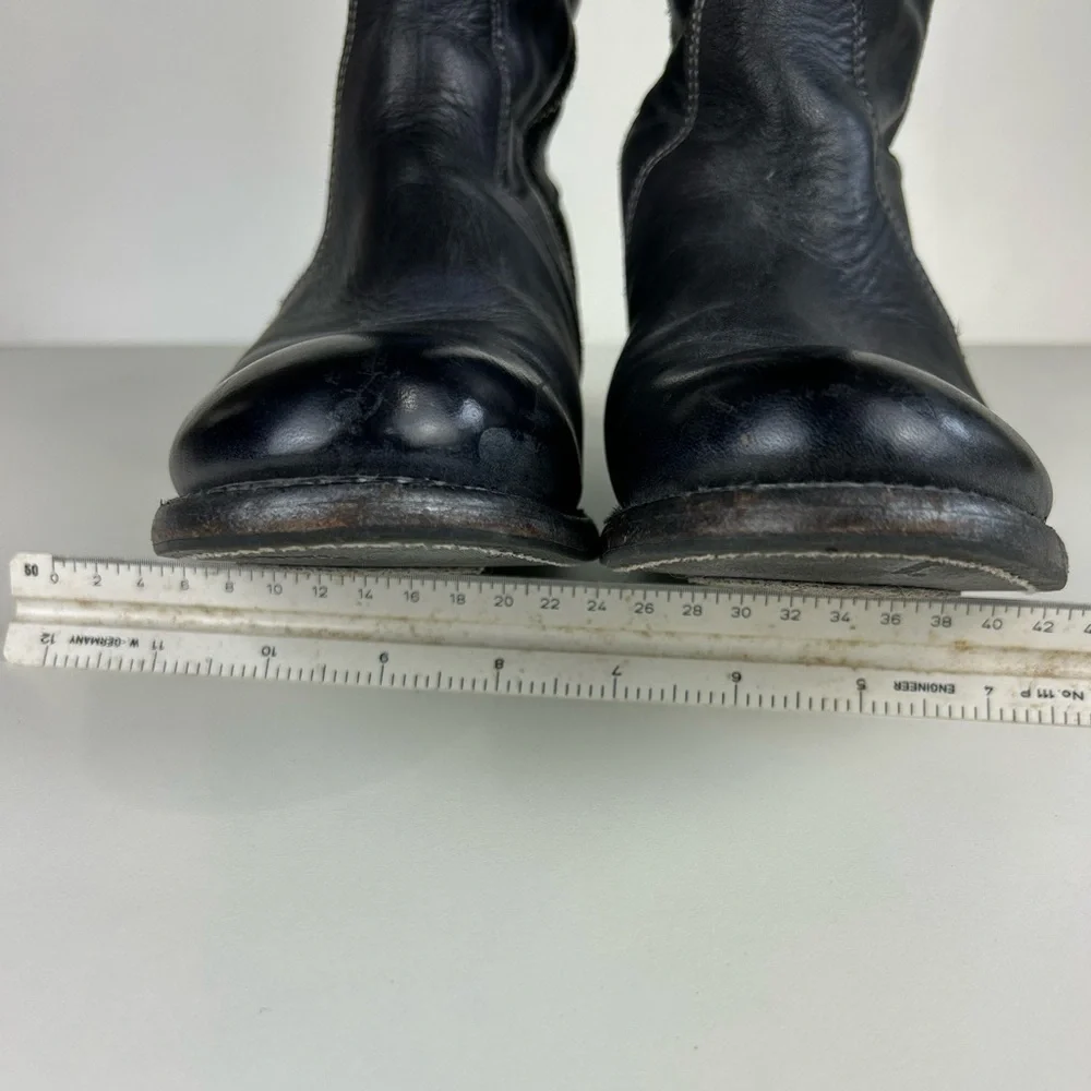 BED STU ANNETTE MOTO COMBAT DISTRESSED MID CALF LEATHER BOOTS SIZE 7 - Picture 4 of 10